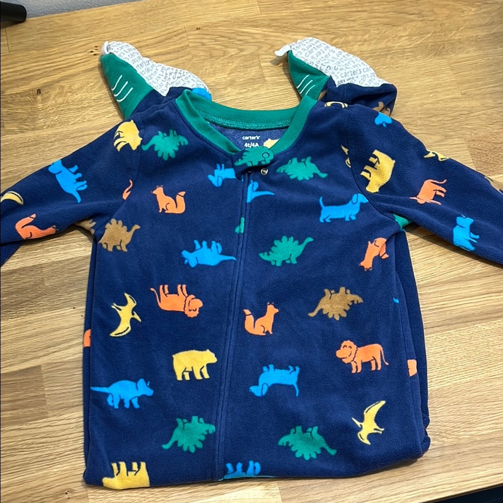 💚 5 for $15 /Carter's Blue Dinosaur Pajama Onesie